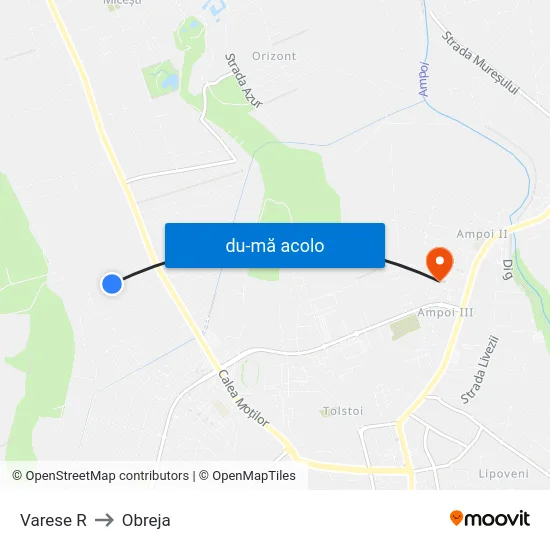 Harta de Varese R către Obreja