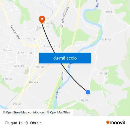 Harta de Ciugud 1t către Obreja