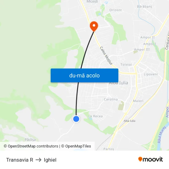 Harta de Transavia R către Ighiel