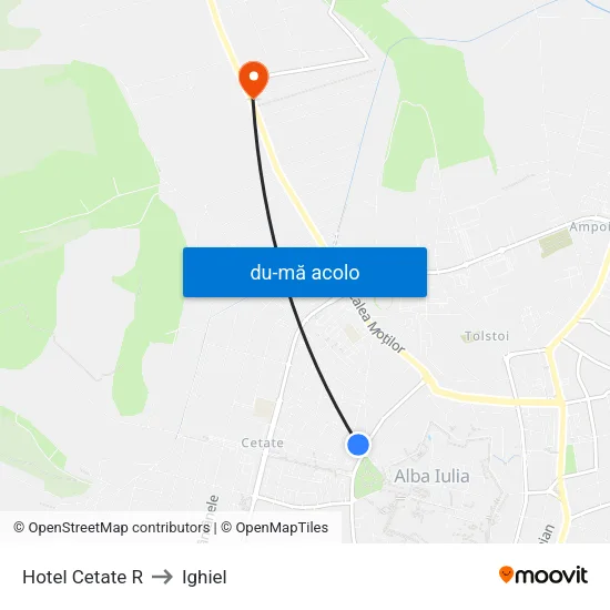 Harta de Hotel Cetate R către Ighiel