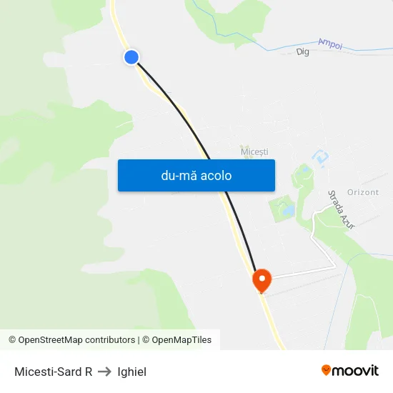 Harta de Micesti-Sard R către Ighiel