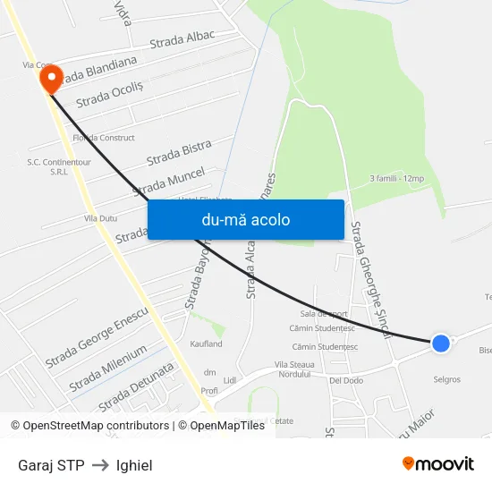 Harta de Garaj STP către Ighiel