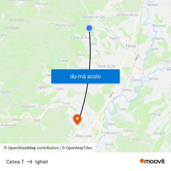Harta de Cetea T către Ighiel