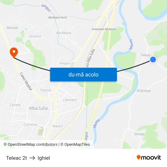 Harta de Teleac 2t către Ighiel