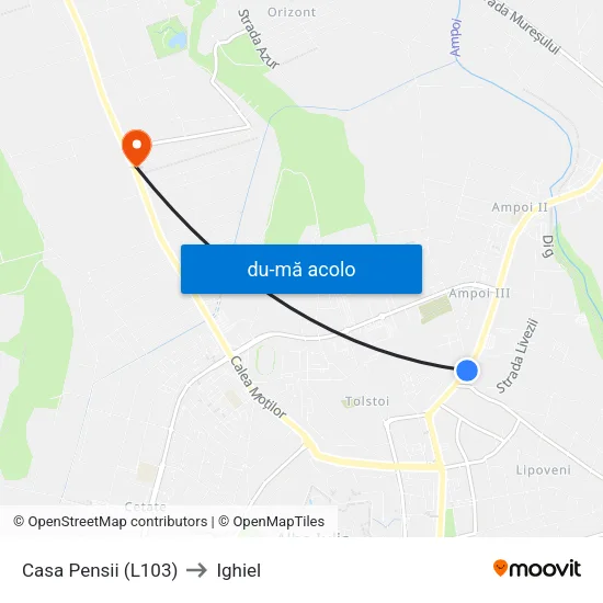 Harta de Casa Pensii (L103) către Ighiel