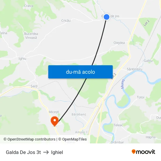 Harta de Galda De Jos 3t către Ighiel