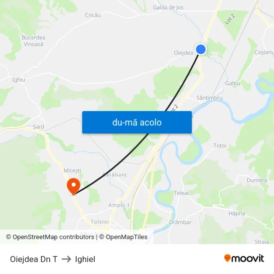 Harta de Oiejdea Dn T către Ighiel
