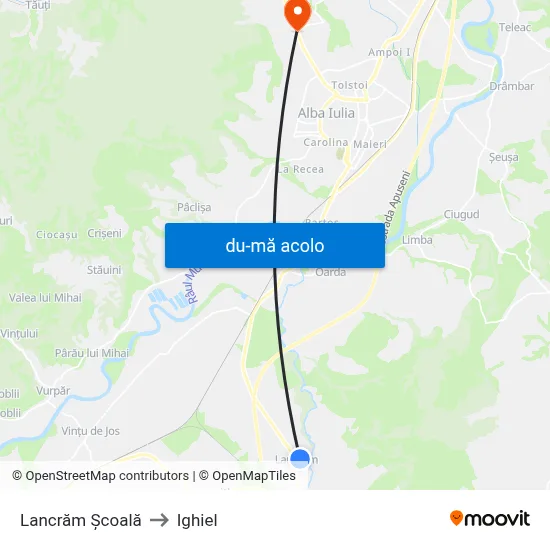 Harta de Lancrăm Școală către Ighiel