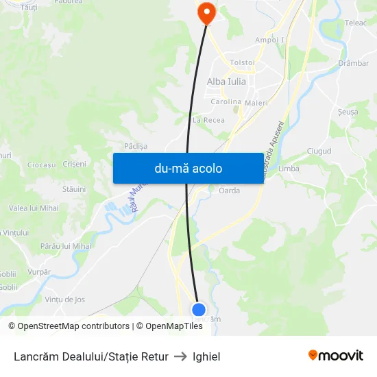 Harta de Lancrăm Dealului/Stație Retur către Ighiel