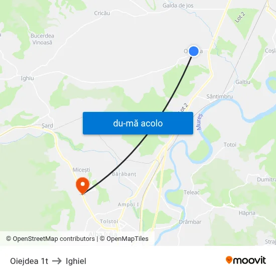 Harta de Oiejdea 1t către Ighiel