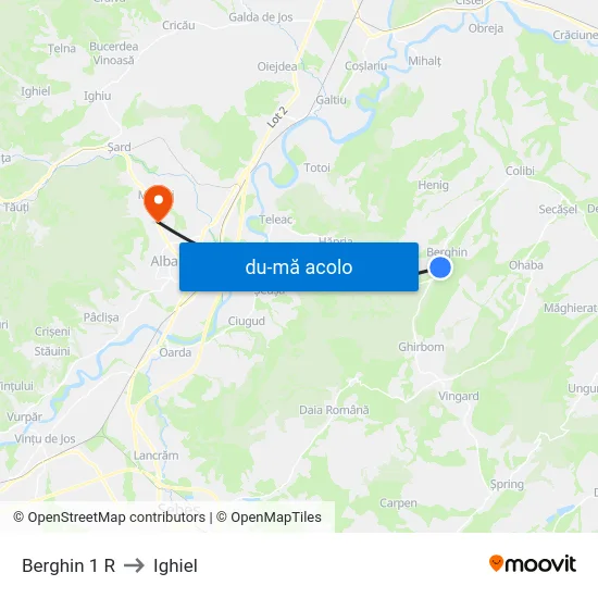 Harta de Berghin 1 R către Ighiel