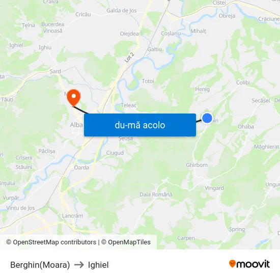 Harta de Berghin(Moara) către Ighiel