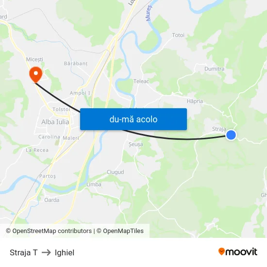 Harta de Straja T către Ighiel