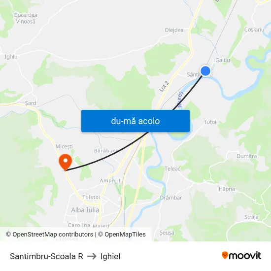 Harta de Santimbru-Scoala R către Ighiel