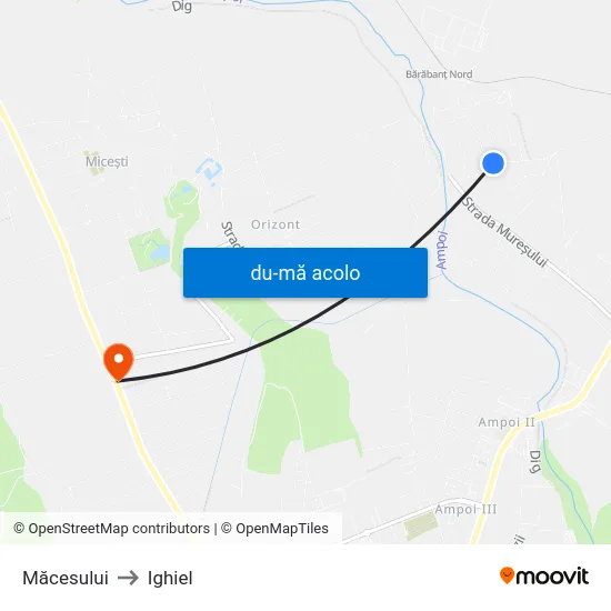 Harta de Măcesului către Ighiel