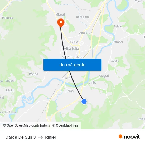 Harta de Oarda De Sus 3 către Ighiel