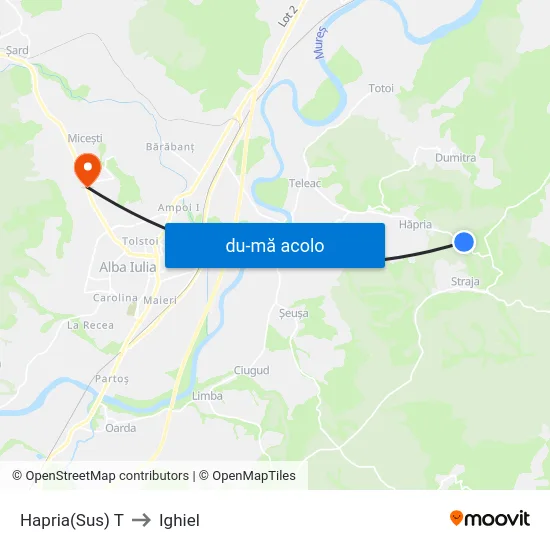 Harta de Hapria(Sus) T către Ighiel