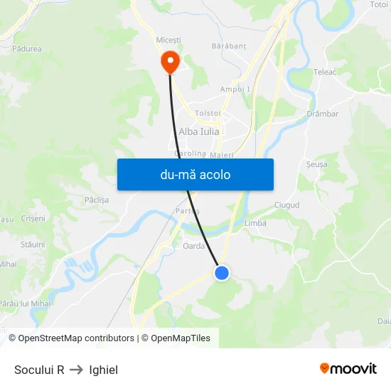 Harta de Socului R către Ighiel