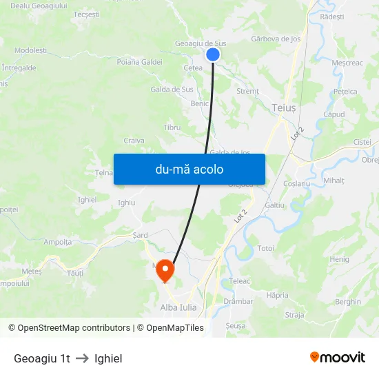 Harta de Geoagiu 1t către Ighiel
