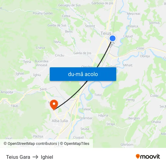 Harta de Teius Gara către Ighiel