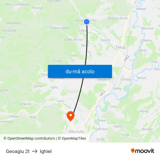 Harta de Geoagiu 2t către Ighiel