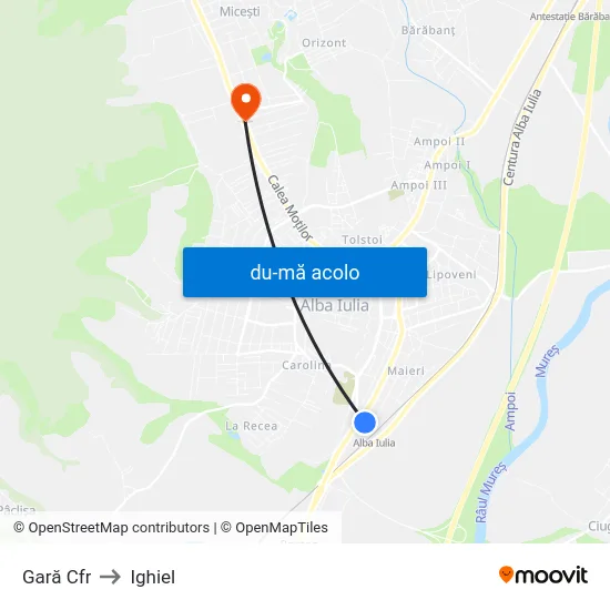Harta de Gară Cfr către Ighiel