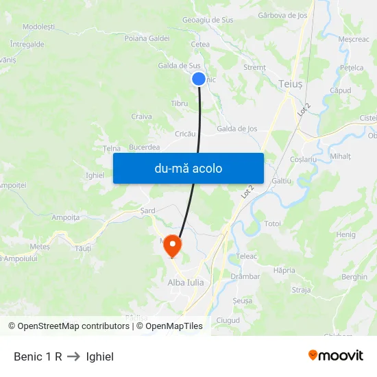 Harta de Benic 1 R către Ighiel