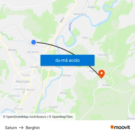 Harta de Saturn către Berghin