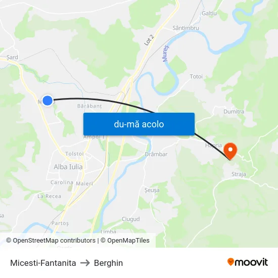 Harta de Micesti-Fantanita către Berghin