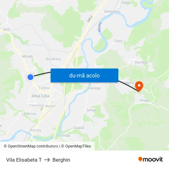 Harta de Vila Elisabeta T către Berghin