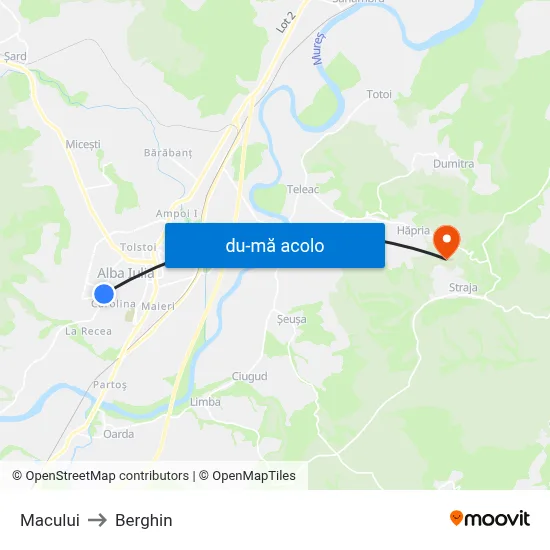 Harta de Macului către Berghin