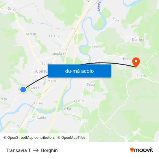Harta de Transavia T către Berghin