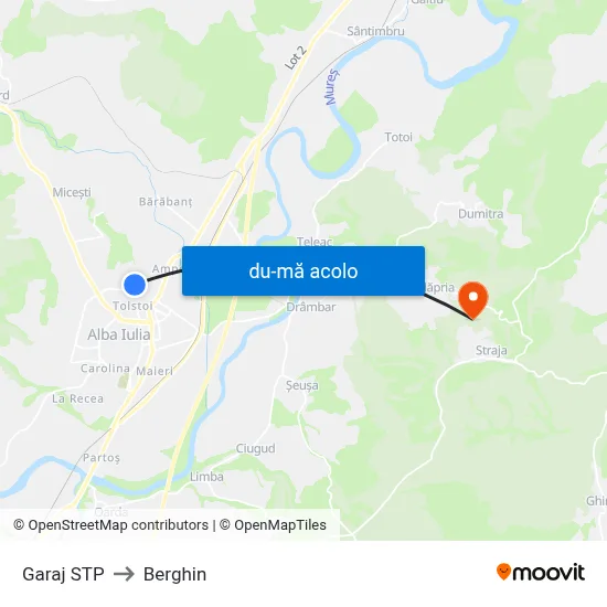 Harta de Garaj STP către Berghin