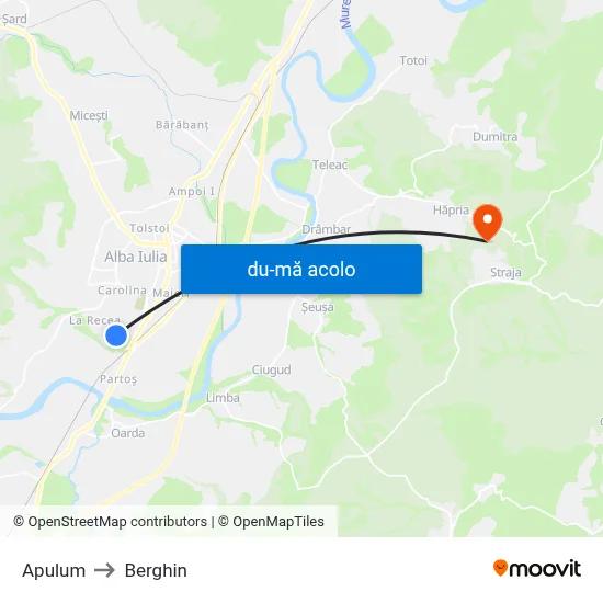 Harta de Apulum către Berghin