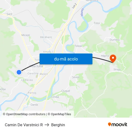 Harta de Camin De Varstnici R către Berghin