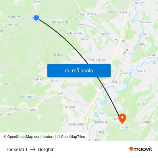 Harta de Tecsesti T către Berghin