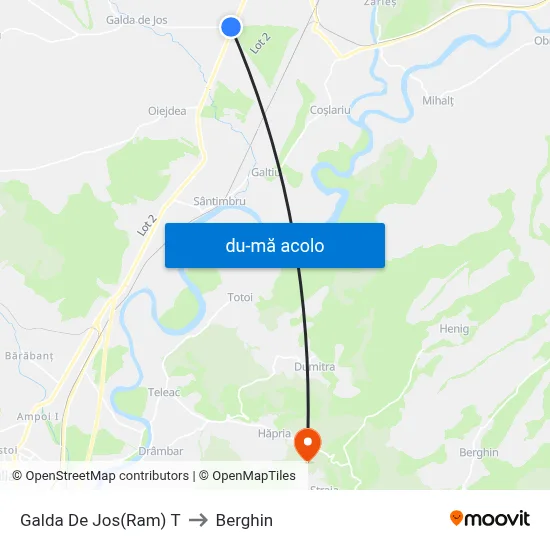 Harta de Galda De Jos(Ram) T către Berghin