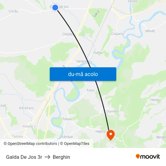 Harta de Galda De Jos 3r către Berghin