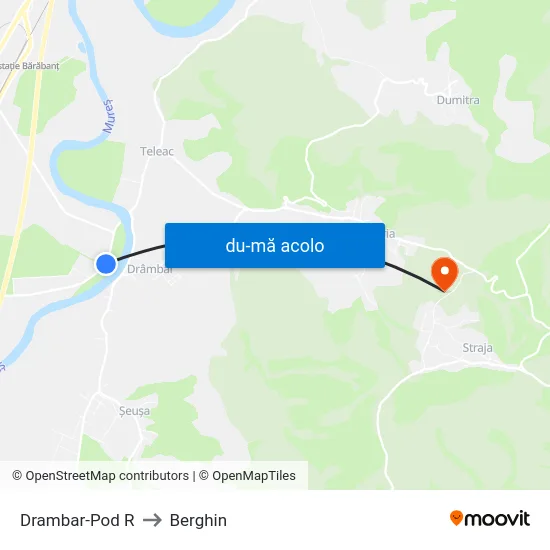 Harta de Drambar-Pod R către Berghin