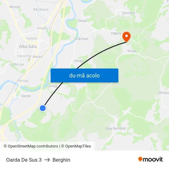Harta de Oarda De Sus 3 către Berghin