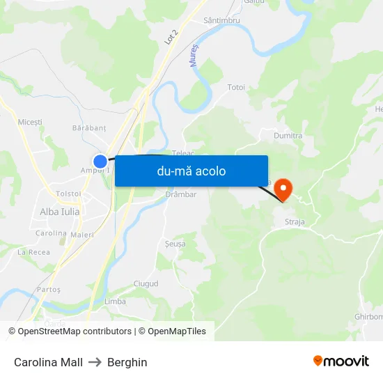 Harta de Carolina Mall către Berghin