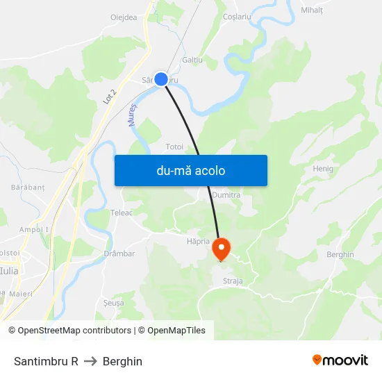 Harta de Santimbru R către Berghin