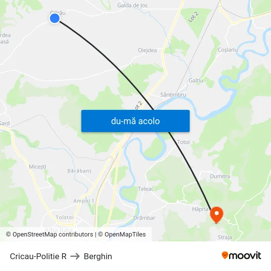 Harta de Cricau-Politie R către Berghin