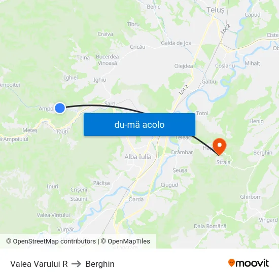 Harta de Valea Varului R către Berghin