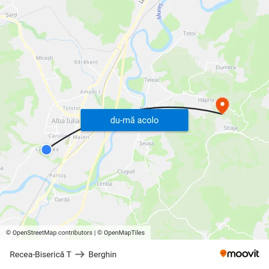 Harta de Recea-Biserică T către Berghin