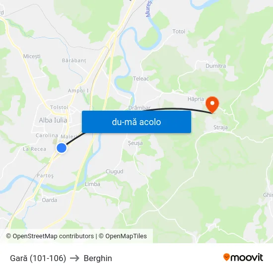 Harta de Gara către Berghin