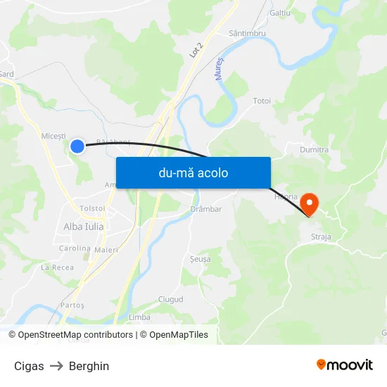 Harta de Cigas către Berghin