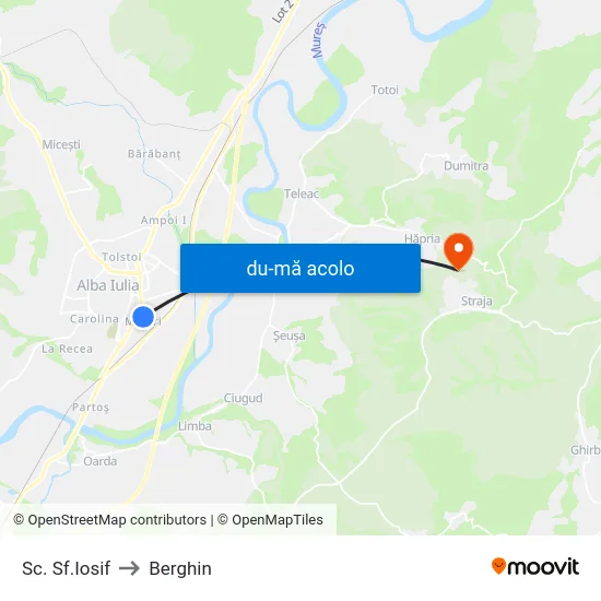 Harta de Sc. Sf.Iosif către Berghin