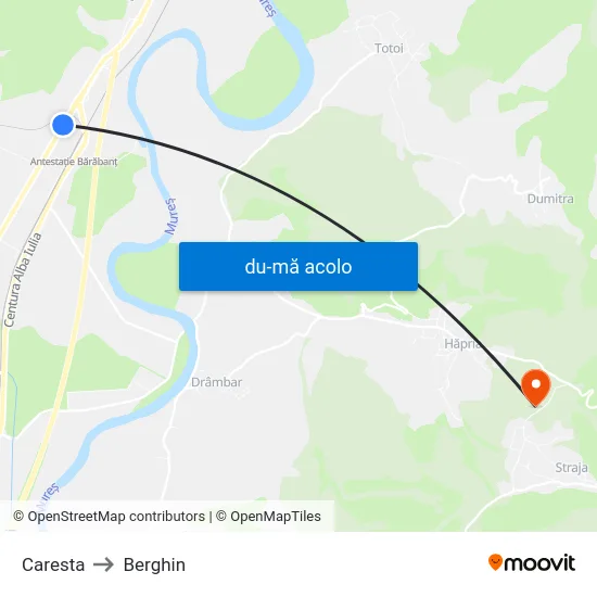 Harta de Caresta către Berghin