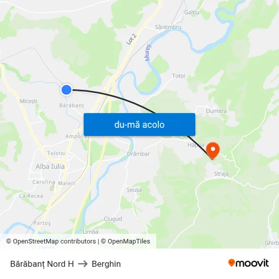 Harta de Bărăbanț Nord H către Berghin